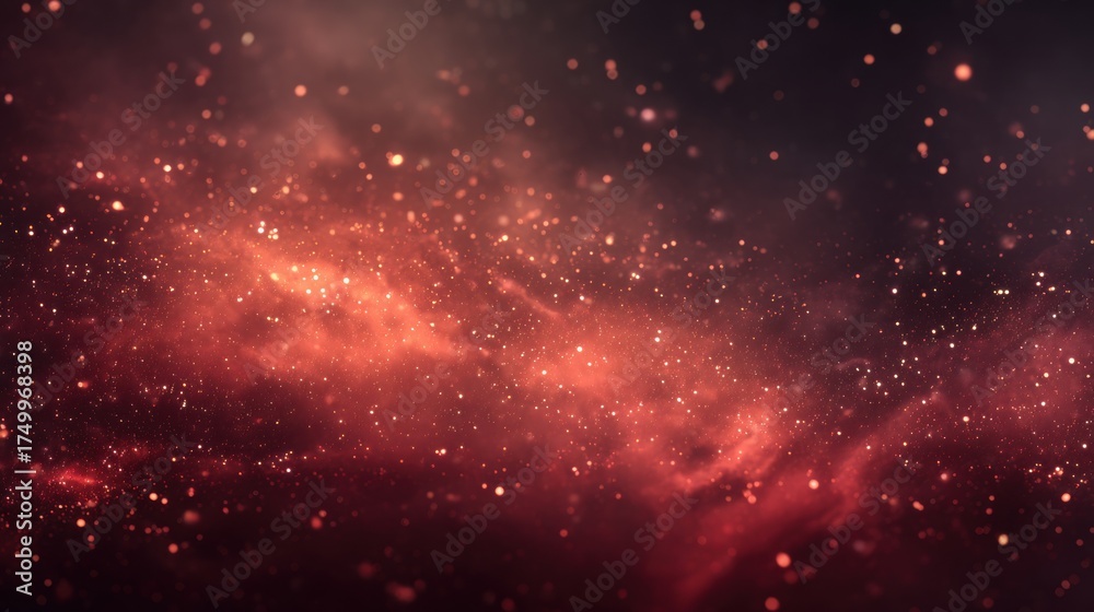 Naklejka premium Captivating cosmic nebula with glowing particles and ethereal mist, a stunning backdrop for futuristic or magical themes, inspiring wonder and vastness.