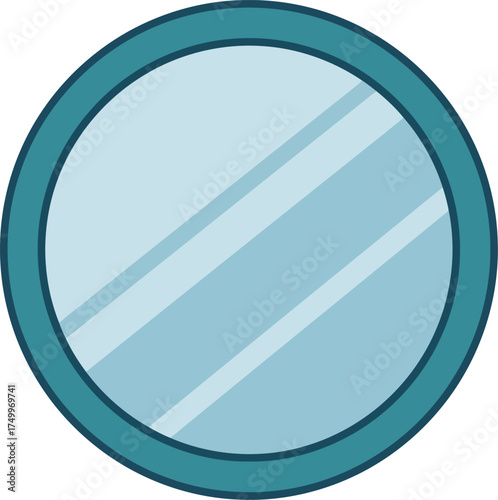 Circular mirror reflection simple graphic design vector