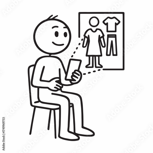 Simple outline stick figure using augmented reality for virtual clothing try on