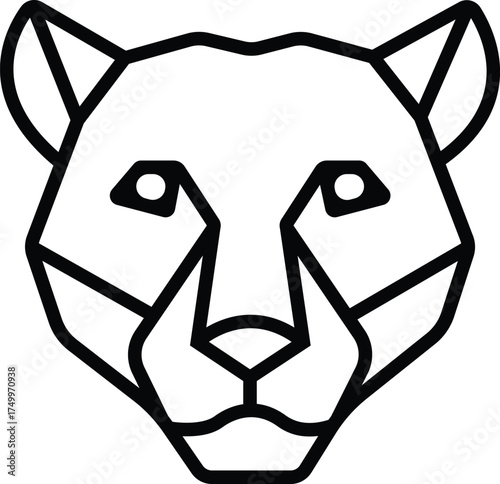 Female Tiger Head Ouline Lineart Design