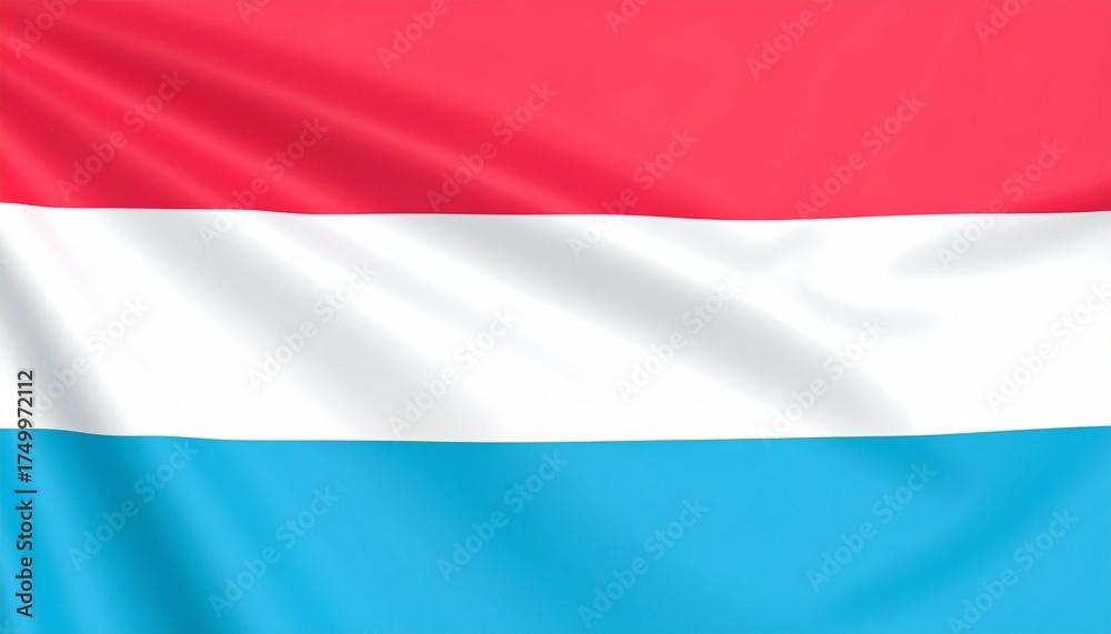 Fototapeta premium Luxembourg national flag with horizontal stripes of red, white, and light blue.