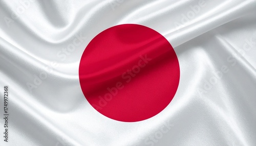 Japan national flag with white field and central red sun disc—minimalist, symbolic, and culturally iconic.