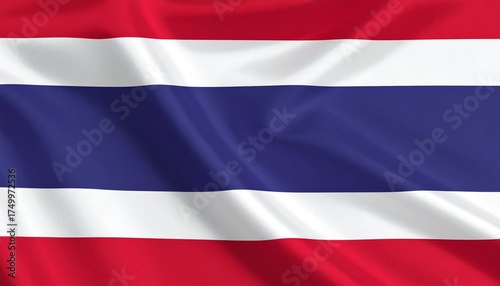 Free Download Thailand national flag with five horizontal stripes: red, white, blue (double width), white, red. - GFXLoad