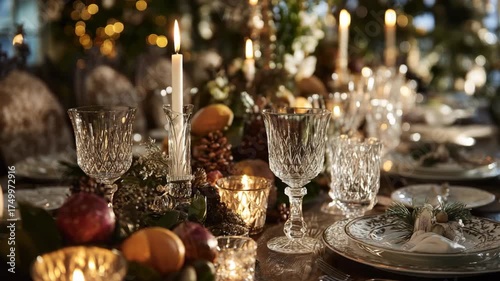 Elegant Christmas Dinner Table Setting