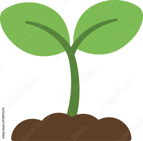Sprout in soil fresh green leaves growing new beginning plant life vector