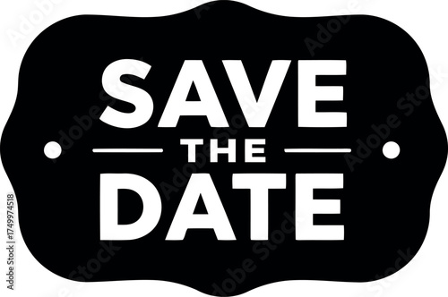 Elegant save the date wedding invitation badge graphic design element vector