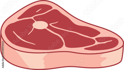 Juicy raw steak cut illustration fresh meat food ingredient vector