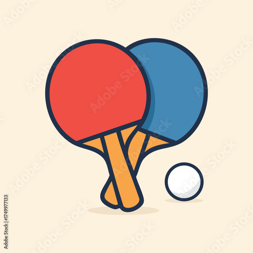 Table Tennis racket and ball