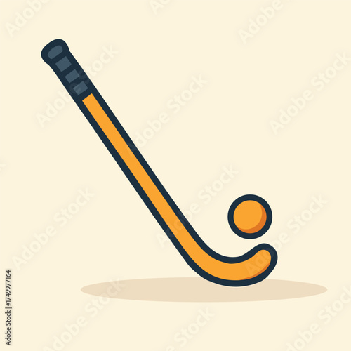 Hockey stick and ball