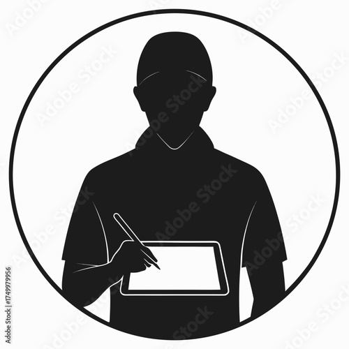 silhouette of a man with a laptop