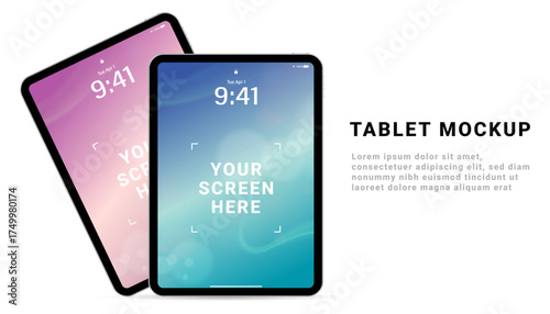 3D Tablet frame mockup similar to ipad template vector