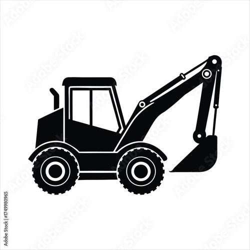 Compact Backhoe Vector Art Design Collection  
