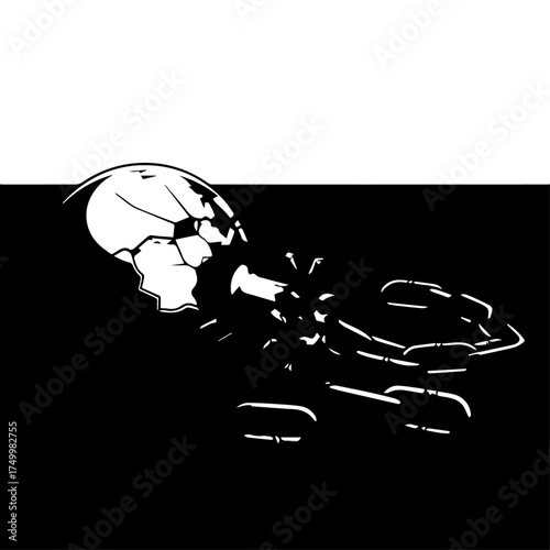 Stylized White Soccer Ball with Chain, Symbolic of Restriction and Constraint.