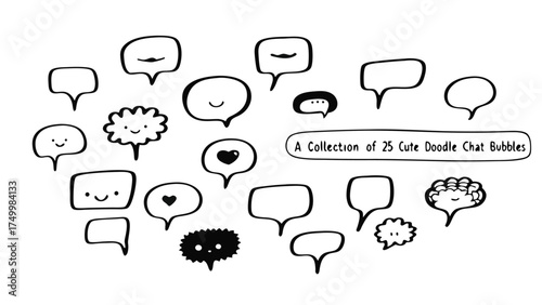Cute hand drawn comic chat bubbles collection for creative projects