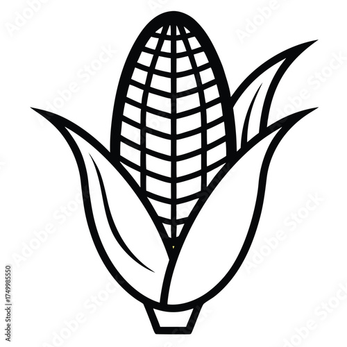 Corn outline vector icon