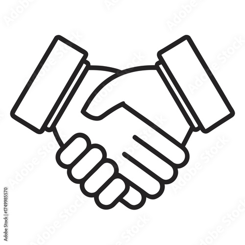 simple handshake outline vector icon