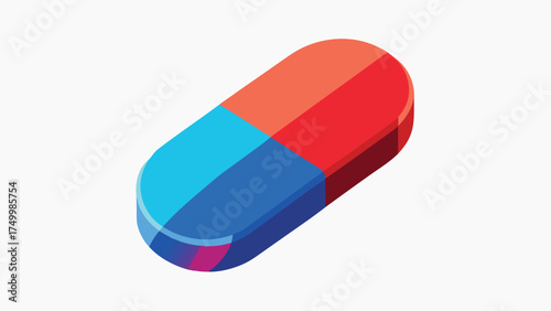 Vector art of colorful pill, representing medicine, treatment, and healthcare