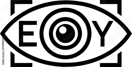 Vector art of eoy eye logo design, vision and ophthalmology concept