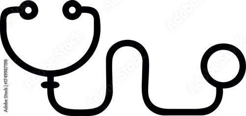 Vector art of stethoscope illustration, a medical instrument for auscultation