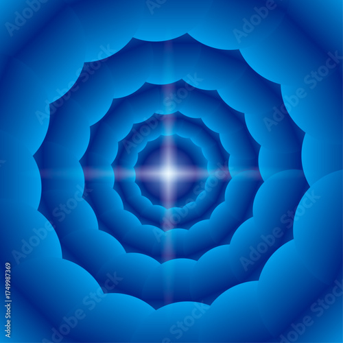 Circular cloud tunnel illustration