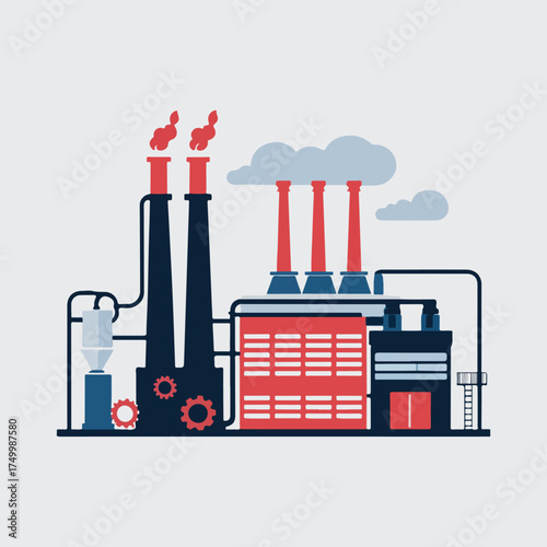 Modern flat solid color vector for World Standards Day with training flow, compliance shield, factory, precision tools & global standard illustration