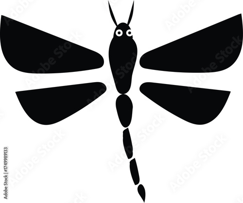 Black Dragonfly Silhouette Art