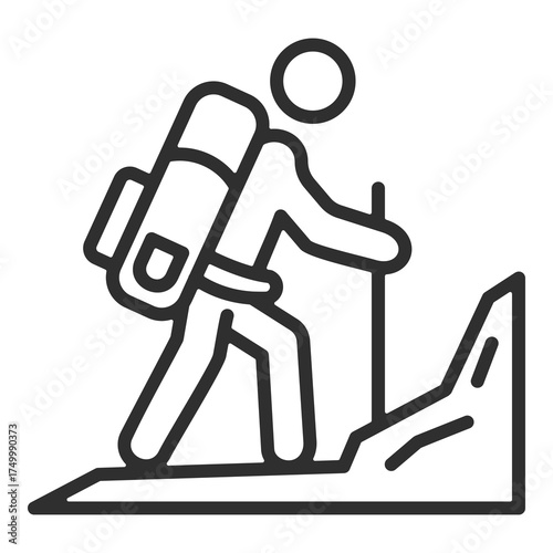 Mountaineer Icon Single Vector Collection 