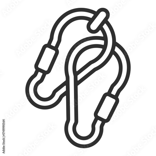 Carabiner Icon Single Vector Collection 