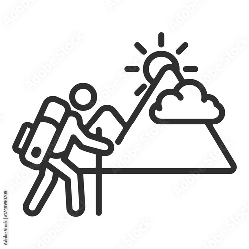 Hike Icon Single Vector Collection 