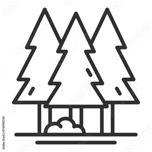 Pine Tree Icon Single Vector Collection 