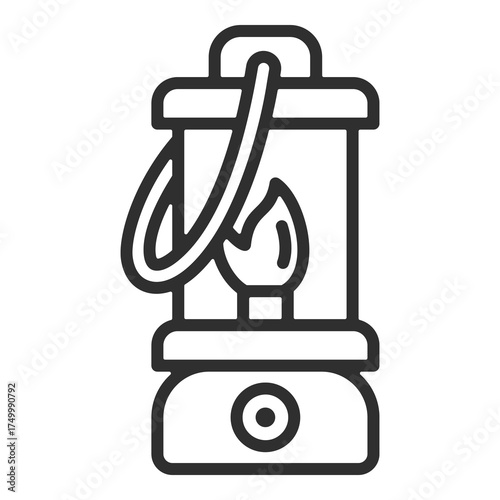 Fire Lamp Icon Single Vector Collection 