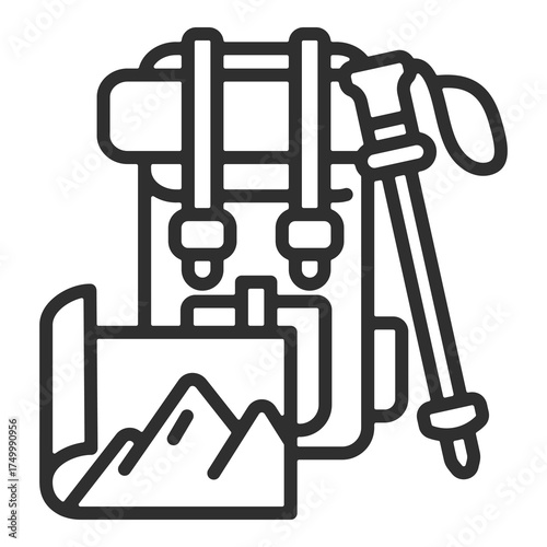 Hiking Gear Icon Single Vector Collection 