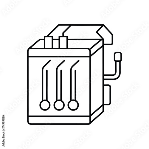 A chiller system line art vector illustration