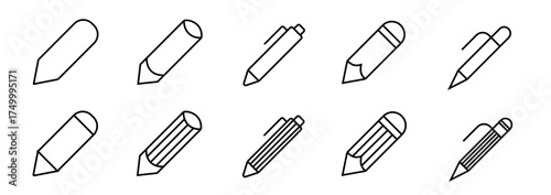 Pencil icon set. Vector illustration.