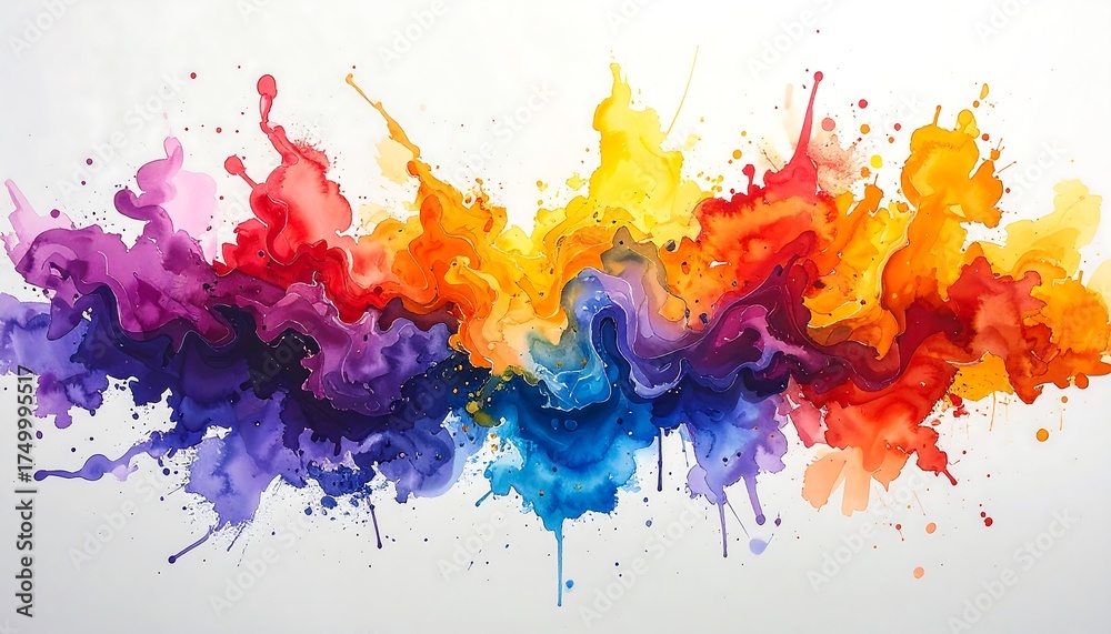 Fototapeta premium Colorful Abstract Paint Splashes.