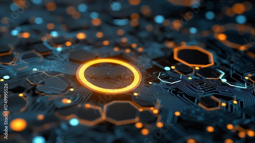 Explore a vibrant digital landscape with glowing hexagons