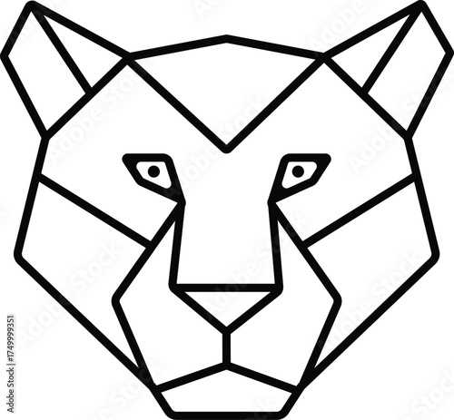 Female Tiger Head Ouline Lineart Design