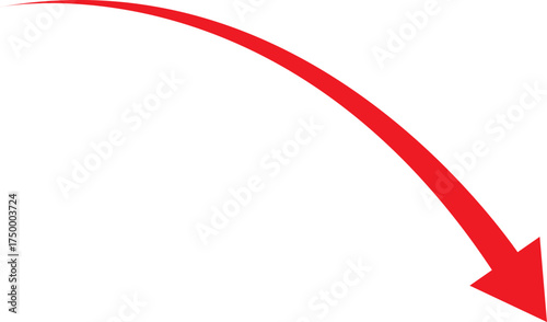 Red arrow pointing downward and curving to the right