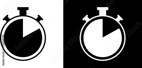 Black and white stopwatch icons side by side