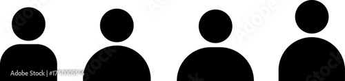 Abstract silhouettes of four figures in a row