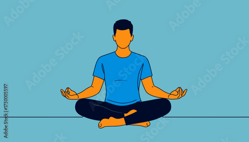 Man meditating in lotus position