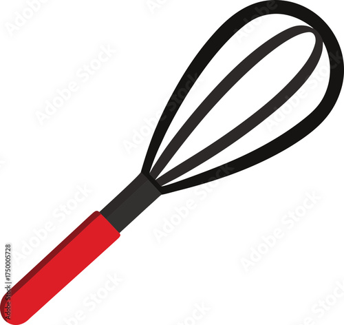 Illustration of red whisk on transparent background