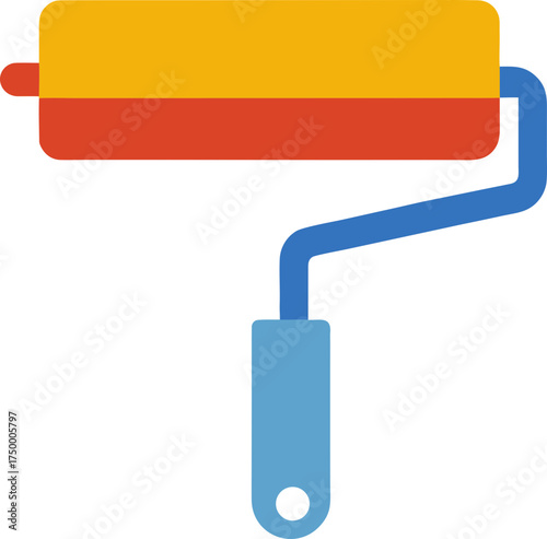 Roller painting equipment on transparent background