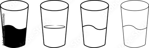 Four test tubes showing different liquid levels and colors