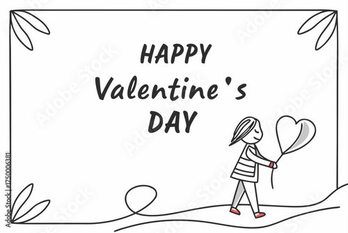 White card with handwritten “Happy Valentine’s Day” text and minimal heart sketch below.
