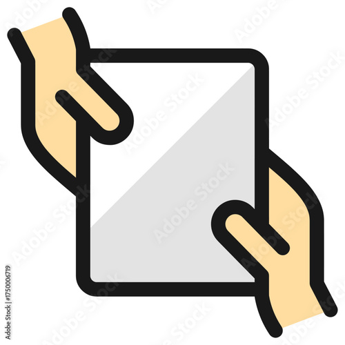 Two hands holding a blank square sheet of paper.