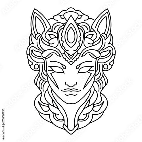 Freya Applique Line Art Design Vector