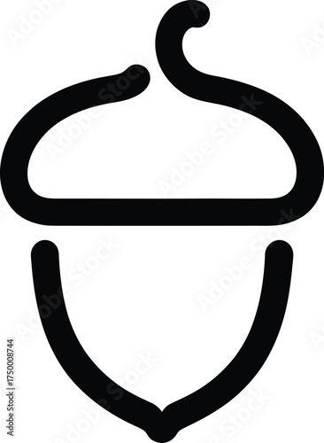 Minimalist outline of an acorn tree nature