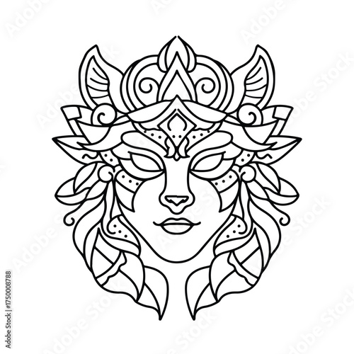 Freya Applique Line Art Vector Design
