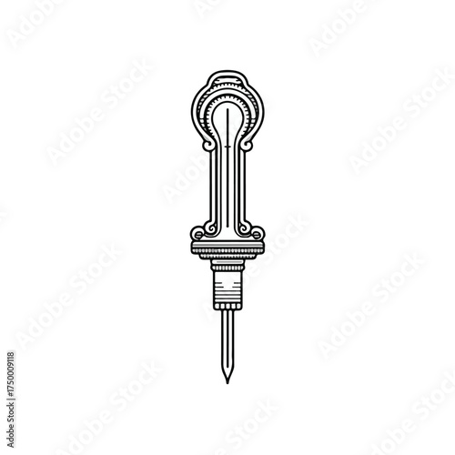 Decorative Level Tool Applique Embroidery Design